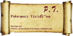 Pohrancz Ticiána névjegykártya
